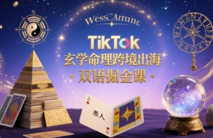 TikTok玄学命理跨境出海双语掘金课，手把手教你用命理知识精准直击海外用户痛点_抖汇吧