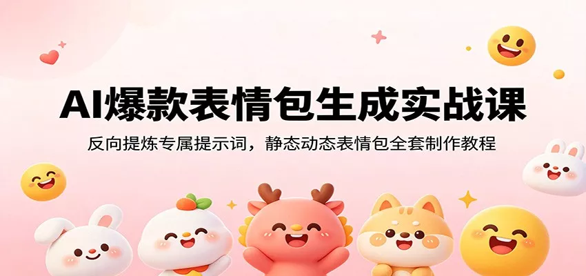AI爆款表情包生成实战课：反向提炼专属提示词，静态动态表情包全套制作教程_抖汇吧