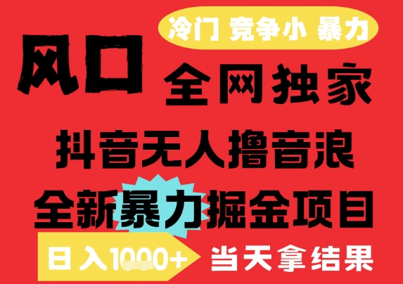 25年6月高爆抖音无人直播最新撸音浪掘金项目，解放双手小白可做，无脑日入1k+，门槛低【揭秘】_抖汇吧