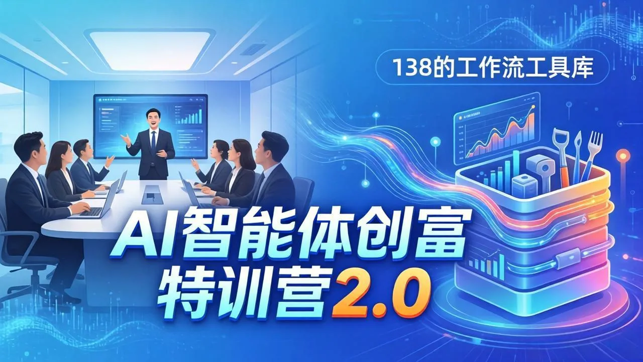 AI智能体创富训练营2.0:3天闭门直播+视频课+工具库,从0到1搭建智能体附138个工作流_抖汇吧