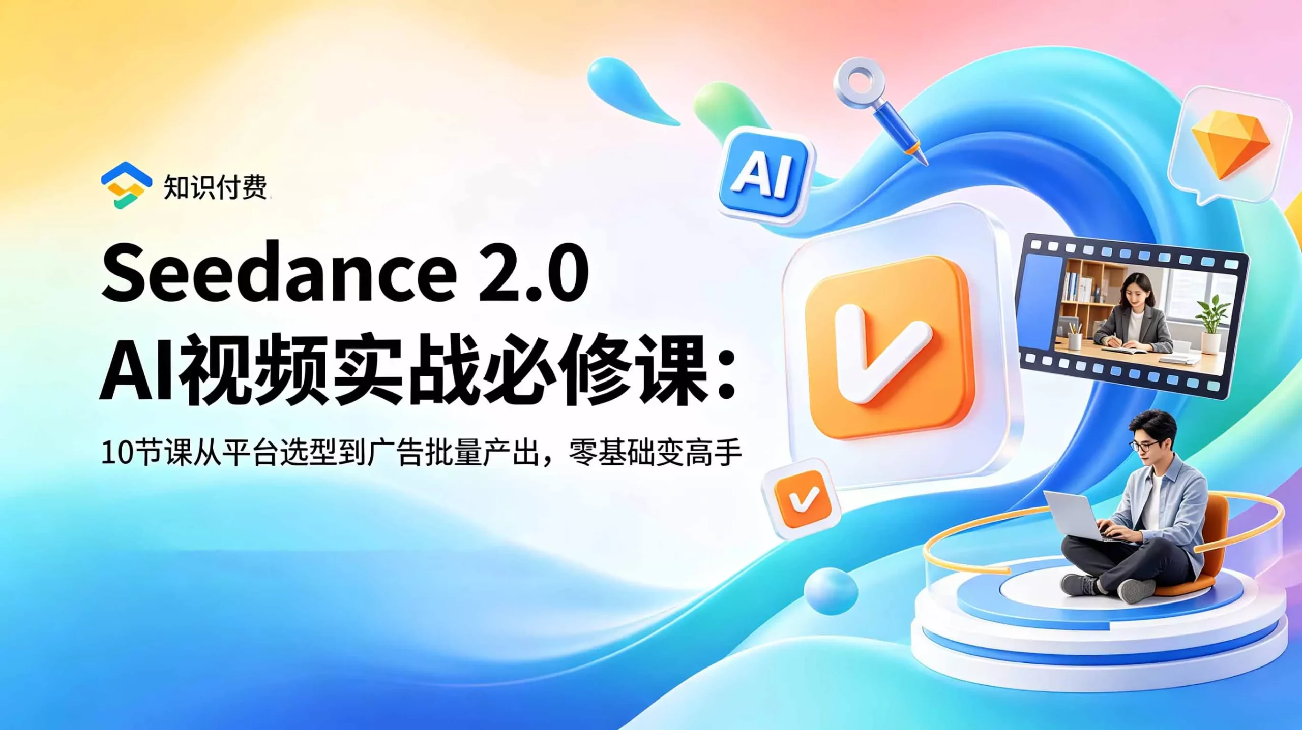 Seedance 2.0 AI视频实战必修课:10节课从平台选型到广告批量产出,零基础变高手_抖汇吧