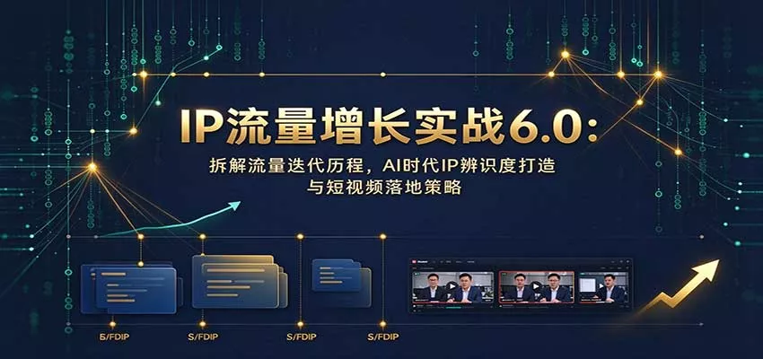 IP流量增长实战6.0：拆解流量迭代历程，AI时代IP辨识度打造与短视频落地策略_抖汇吧