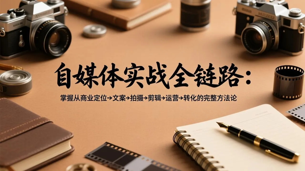 自媒体实战全链路：掌握从商业定位→文案→拍摄→剪辑→运营→转化的完整方法论_抖汇吧