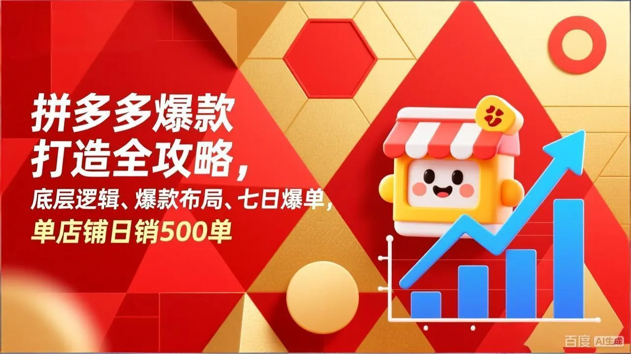 拼多多爆款打造全攻略，底层逻辑、爆款布局、七日爆单，单店铺日销500单_抖汇吧