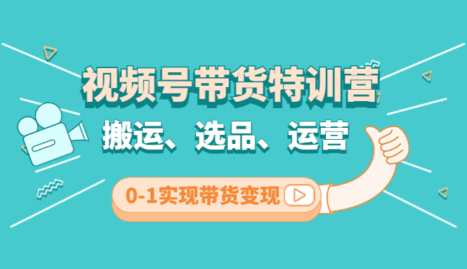 视频号带货特训营(第3期)：搬运、选品、运营、0-1实现带货变现_抖汇吧