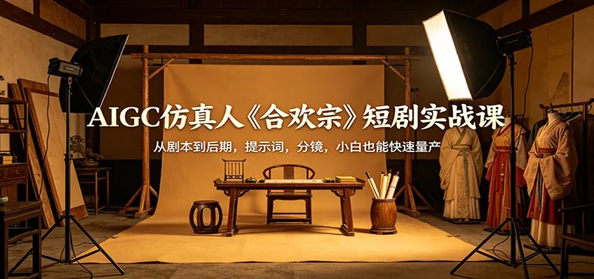 AIGC仿真人《合欢宗》短剧实战课：从剧本到后期，提示词，分镜，小白也能快速量产_抖汇吧