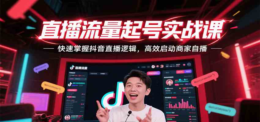 直播流量起号实战课，快速掌握抖音直播逻辑，高效启动商家自播_抖汇吧