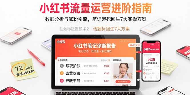 （15827期）小红书流量运营进阶指南，数据分析与涨粉引流，笔记起死回生7大实操方案_抖汇吧