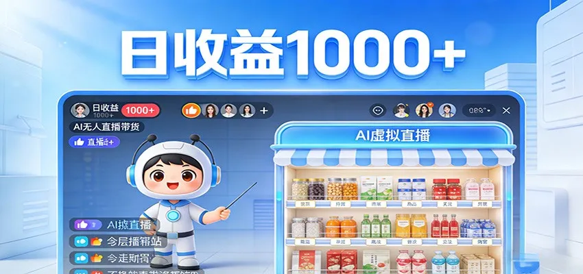 不用露脸不用说话，24小时自动卖货赚钱，全天自动直播，收益看得见_抖汇吧