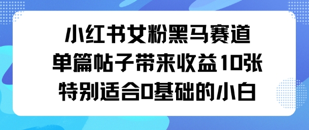 小红书女粉黑马赛道单篇帖子带来收益10张特别适合0基础的小白_抖汇吧
