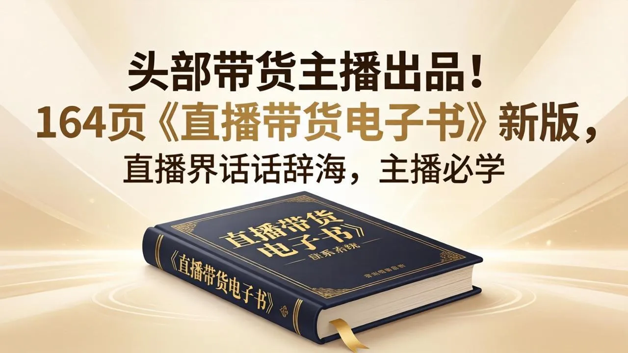 头部带货主播出品！164页《直播带货电子书》新版，直播界话术辞海，主播必学_抖汇吧
