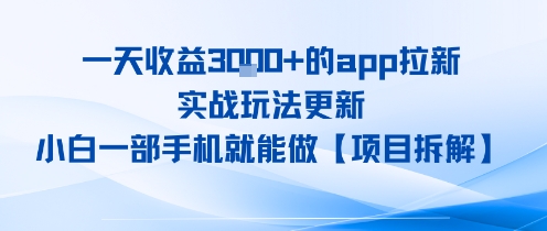一天收益1k+的app拉新，实战玩法更新，小白一部手机就能做【项目拆解】_抖汇吧