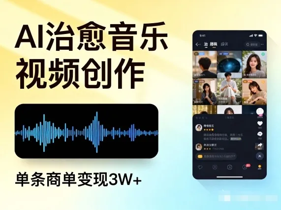 AI做治愈音乐视频,多平台投稿,单条商单变现3W+_抖汇吧