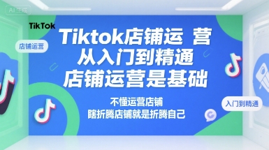 Tiktok店铺运营从入门到精通，店铺运营是基础，不懂运营店铺，瞎折腾店铺就是折腾自己_抖汇吧