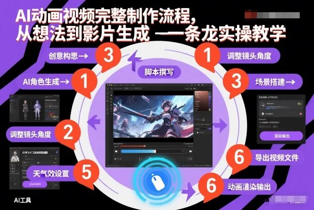 AI动画视频完整制作流程，从想法到影片生成一条龙实操教学_抖汇吧