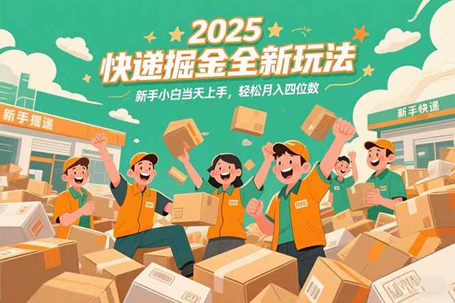 （15244期）2025快递掘金全新玩法，新手小白当天上手，轻松月入四位数！_抖汇吧