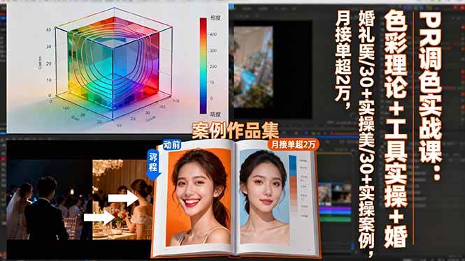 （16336期）PR调色实战课：色彩理论+工具实操+婚礼医美/30+实操案例，月接单超2万_抖汇吧