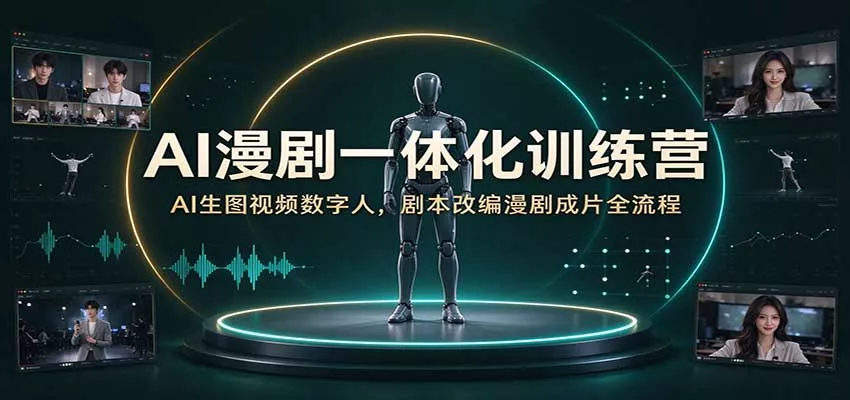 AI漫剧一体化训练营：AI生图视频数字人，剧本改编漫剧成片全流程_抖汇吧