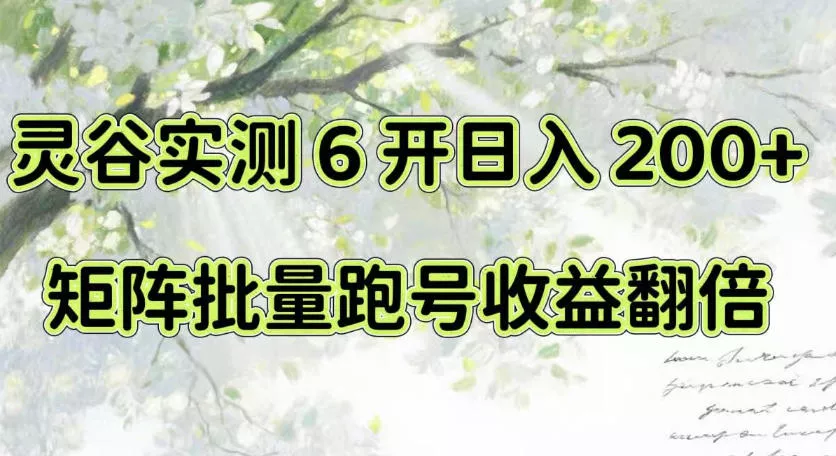 一台电脑就能做！灵谷实测6开日入200+，矩阵批量跑号收益翻倍【揭秘】_抖汇吧