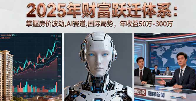 （16217期）2025年财富跃迁体系：掌握房价波动,AI赛道,国际局势，年收益50万-300万_抖汇吧