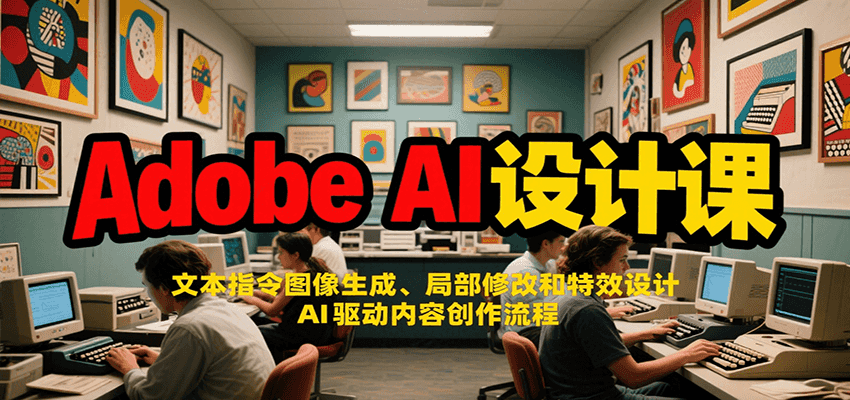 Adobe AI设计课：文本指令图像生成、局部修改和特效设计，AI驱动内容创作流程_抖汇吧