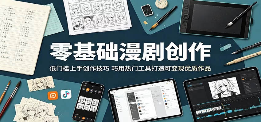 零基础漫剧创作：低门槛上手创作技巧，巧用热门工具打造可变现优质作品_抖汇吧
