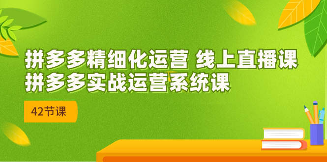 2023年8月新课-拼多多精细化运营 线上直播课：拼多多实战运营系统课-42节_抖汇吧