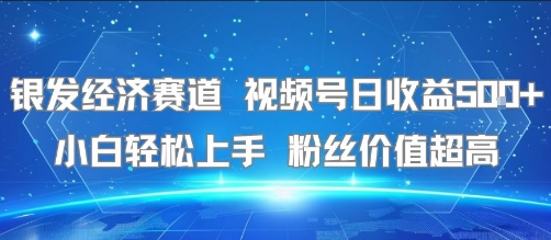 银发经济赛道 视频号日收益5张+ 小白轻松上手 粉丝价值超高_抖汇吧