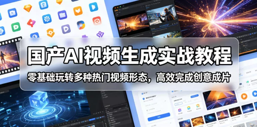 国产AI视频生成实战教程，零基础玩转多种热门视频形态，高效完成创意成片_抖汇吧