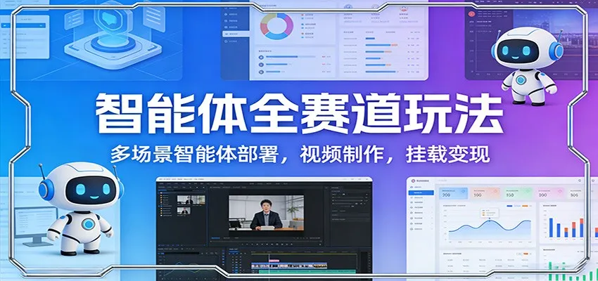 智能体全赛道玩法：多场景智能体部署，视频制作，挂载变现_抖汇吧