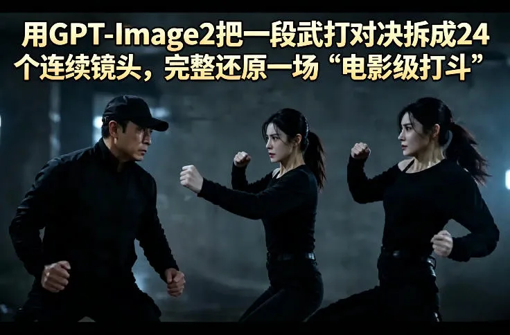 用GPT-Image2把一段武打对决拆成24个连续镜头，完整还原一场“电影级打斗”_抖汇吧