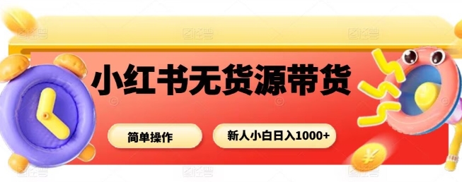小红书无货源带货项目，简单无脑，新人小白日入多张_抖汇吧