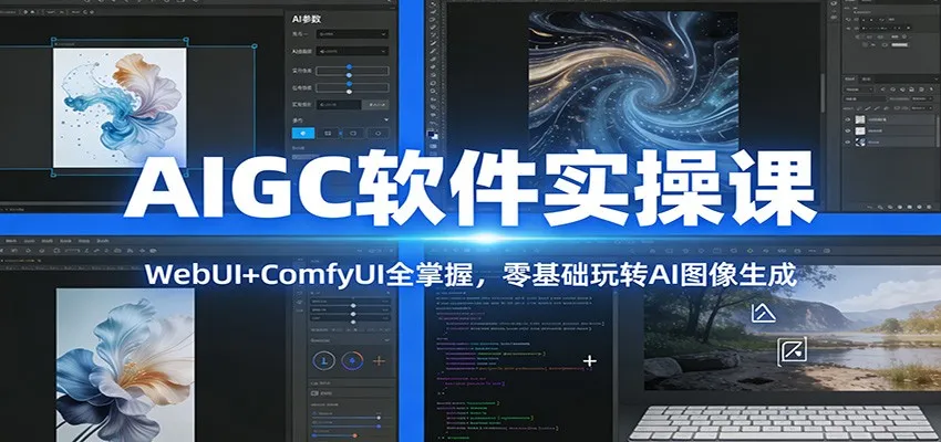 AIGC软件实操课：WebUI+ComfyUI全掌握，零基础玩转AI图像生成_抖汇吧