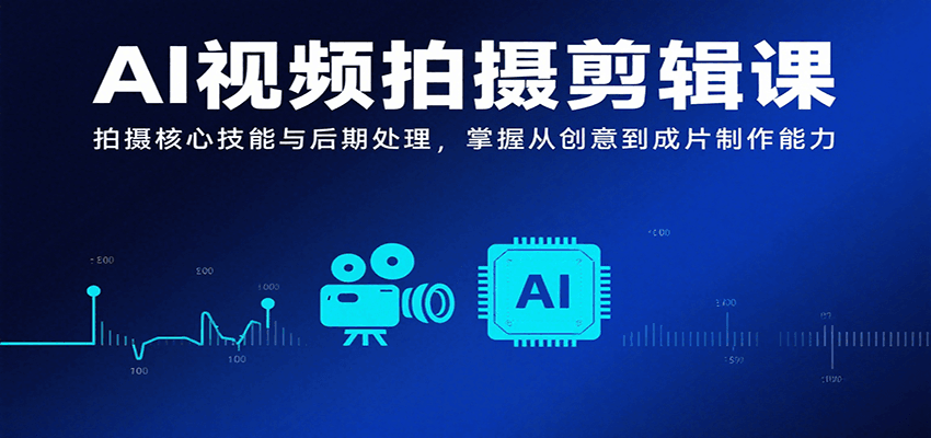 AI视频拍摄剪辑课，拍摄核心技能与后期处理，掌握从创意到成片制作能力_抖汇吧