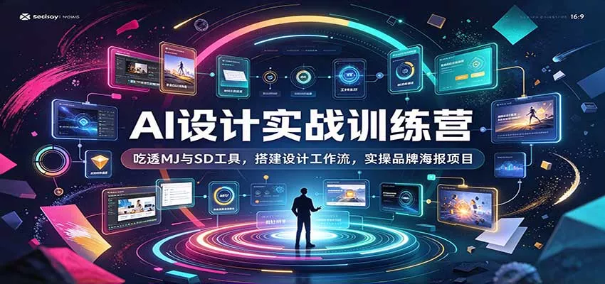 AI设计实战训练营：吃透MJ与SD工具，搭建设计工作流，实操品牌海报项目_抖汇吧