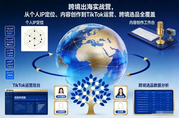 跨境出海实战营，从个人IP定位、内容创作到TikTok运营、跨境选品全覆盖_抖汇吧
