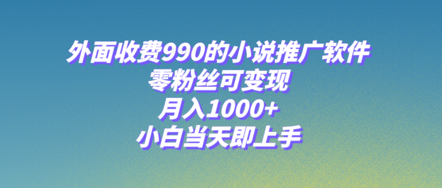 小说推广软件，零粉丝可变现，月入1000+，小白当天即上手【附189G素材】_抖汇吧