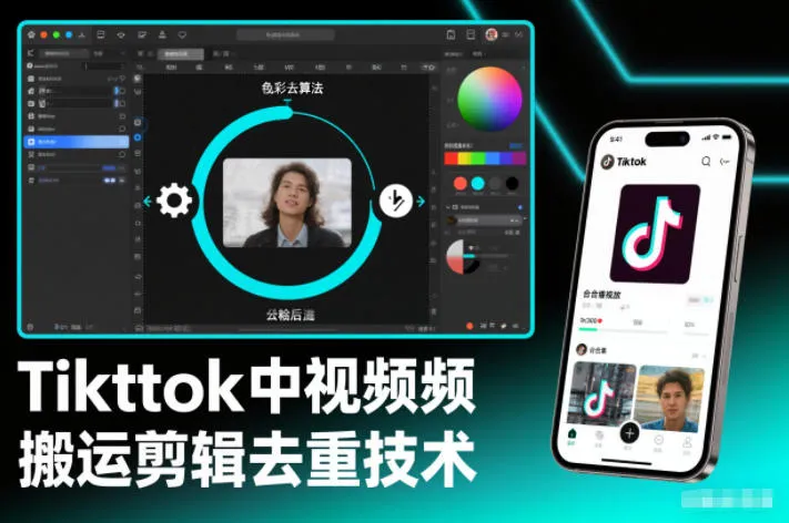 Tiktok中视频纯搬运剪辑去重技术，外来技术，自行测试_抖汇吧