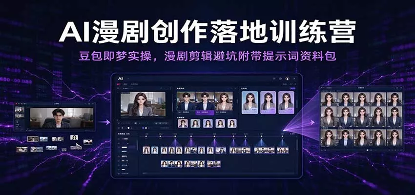 AI漫剧创作落地训练营：豆包即梦实操，漫剧剪辑避坑附带提示词资料包（更新）_抖汇吧
