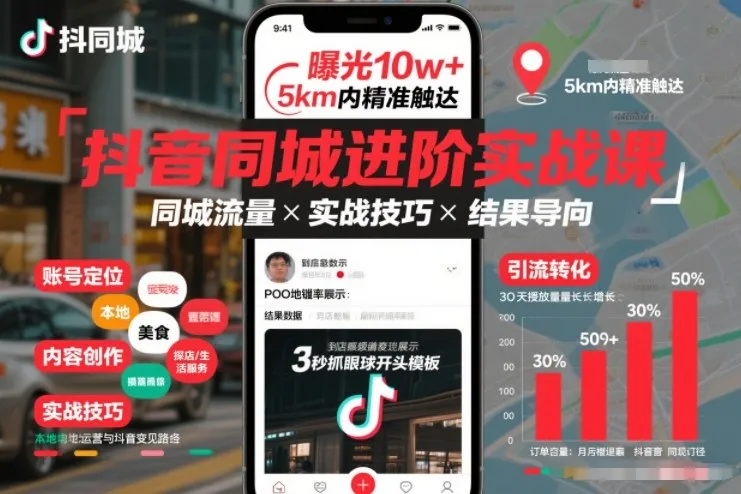 抖音同城进阶实战课，助你同城流量拿到结果_抖汇吧