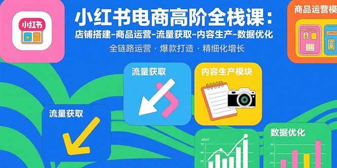 （15840期）小红书电商高阶全栈课：店铺搭建-商品运营-流量获取-内容生产-数据优化_抖汇吧