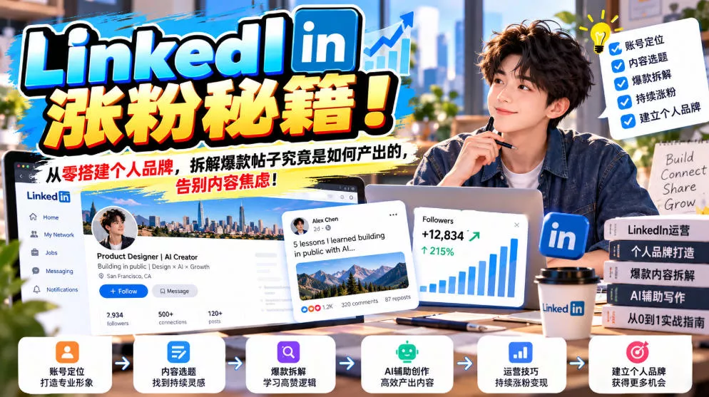 LinkedIn涨粉秘籍!从零搭建个人品牌,拆解爆款帖子究竟是如何产出的,告别内容焦虑!【原创双语字幕】 LinkedIn涨粉秘籍!从零搭建个人品牌,拆解爆款帖子究竟是如何产出的,告别内容焦虑!【原创双语字幕】