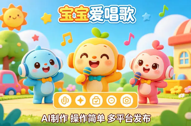AI制作儿歌动画短视频，可多平台发布，操作简单好上手_抖汇吧