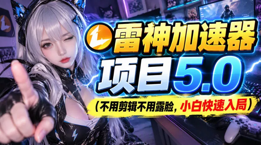 雷神加速器项目（不用剪辑不用露脸，小白快速入局）_抖汇吧