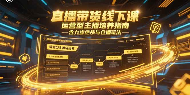 （15281期）直播带货线下课，运营型主播培养指南，含九步绝杀与仓播玩法_抖汇吧