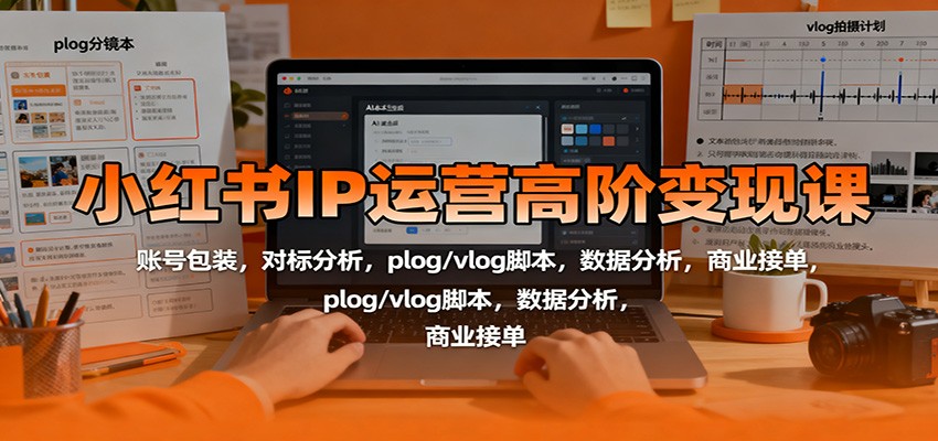 小红书IP运营高阶变现课:账号包装,对标分析,plog/vlog脚本,数据分析,商业接单_抖汇吧