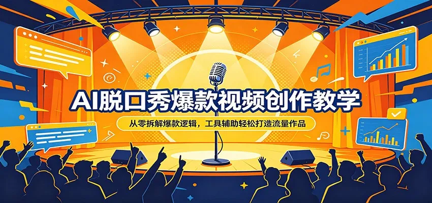 AI脱口秀爆款视频创作教学：从零拆解爆款逻辑，工具辅助轻松打造流量作品_抖汇吧