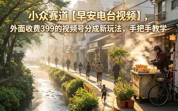 小众赛道【早安电台视频】，外面收费399的视频号分成新玩法，手把手教学_抖汇吧