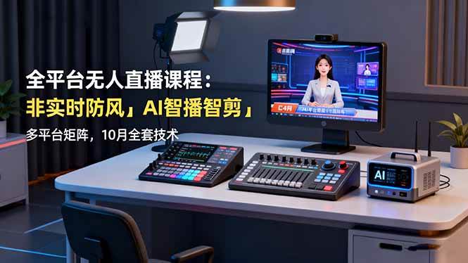 （16279期）全平台无人直播课程：非实时防风＋AI智播智剪＋多平台矩阵，10月全套技术_抖汇吧