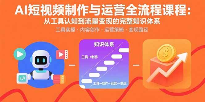 （15863期）AI短视频制作与运营全流程课程：从工具认知到流量变现的完整知识体系_抖汇吧